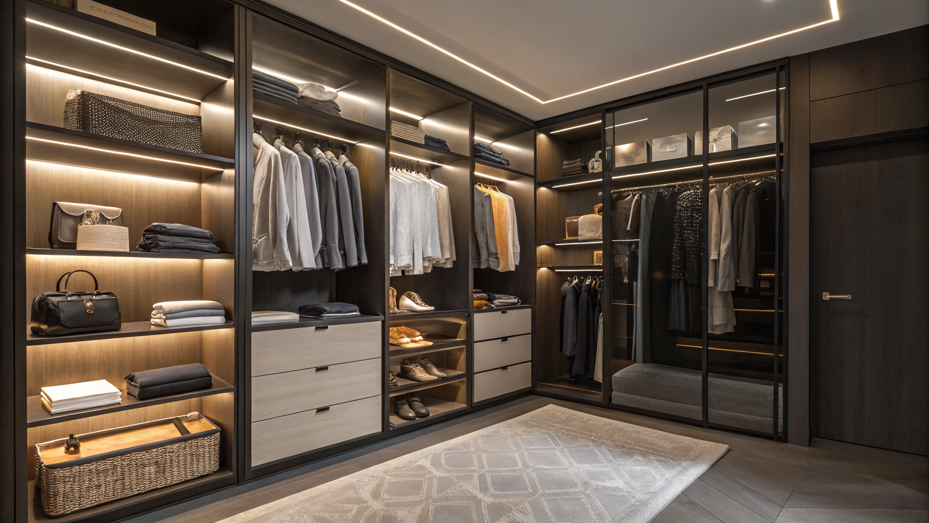 Organized custom closet shelving system