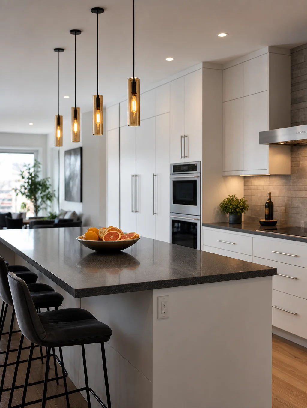 Custom kitchen remodel with premium cabinetry and stone counters