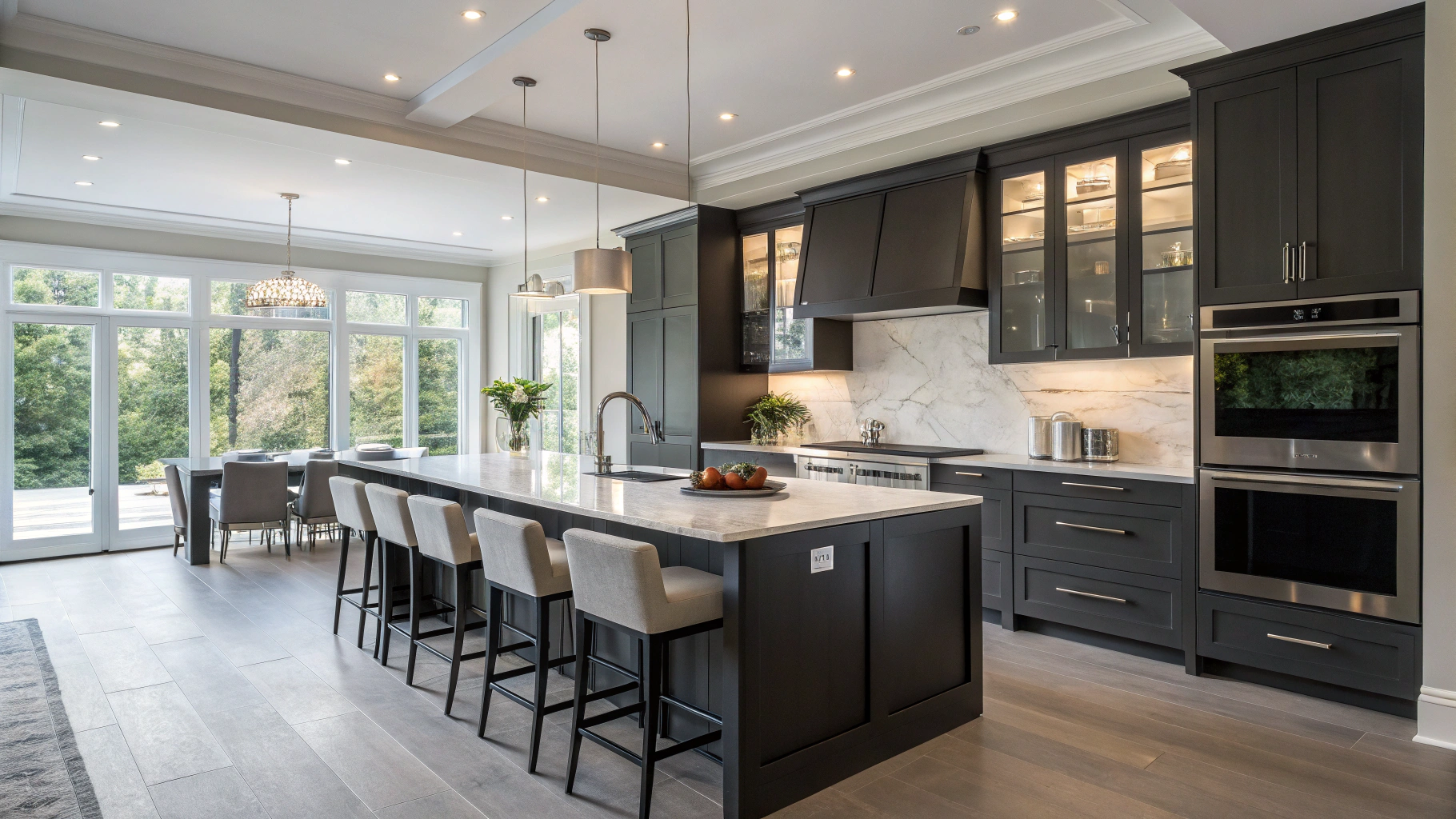 Upscale kitchen renovation featuring custom cabinetry and premium finishes